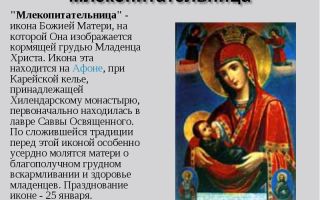 Икона &quot;млекопитательница&quot; в чем помогает - православные иконы и молитвы